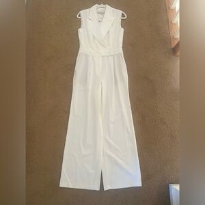 NWT size 2 but fits like 4/6 - LOFT Cream Sleeveless Jumpsuit